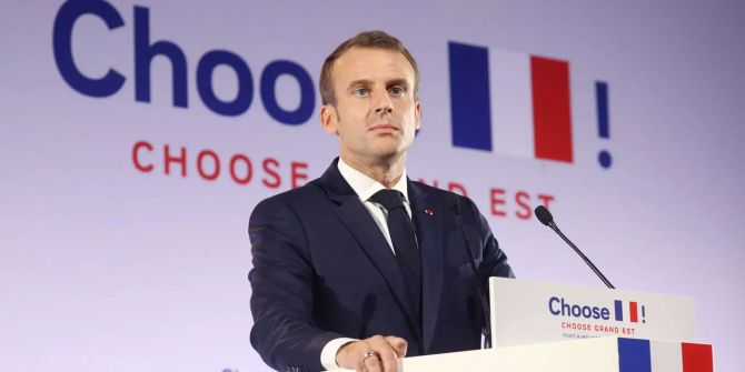 Der französische Präsident Emmanuel Macron hält am Wirtschaftstreffen «Choose Grand Est» in Pont-a-Mousson (F) eine Rede.