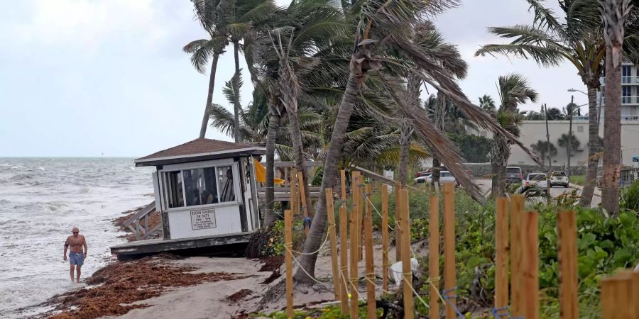 Palmen biegen sich im Wind des Tropensturms «Gordon» im Süden der USA.