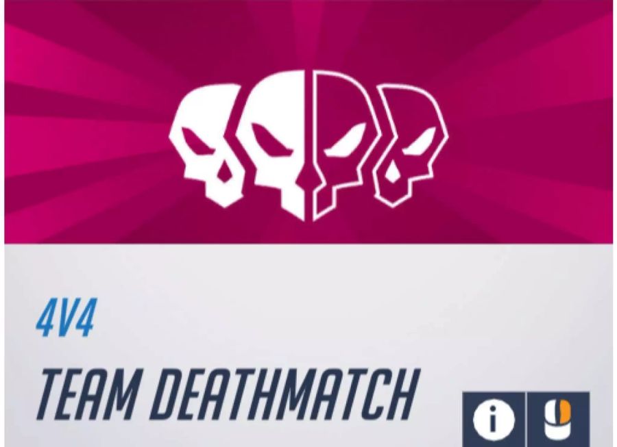 Das Menü-Logo des 4V4 Team Deathmatch Modus aus Overwatch.