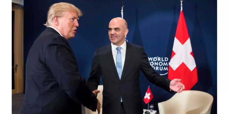 Donald Trump und Alain Berset am World Economic Forum in Davos 2018.