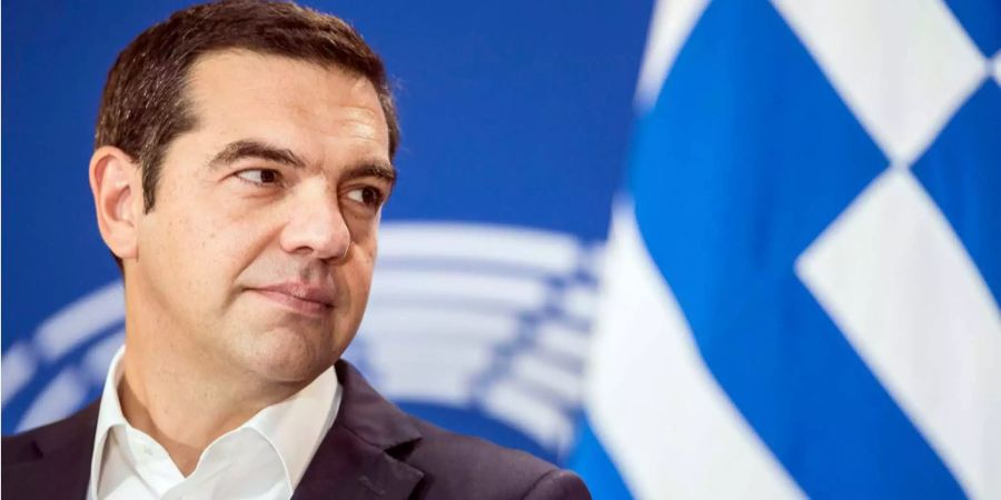 Der griechische Premierminister Alexis Tsipras an einer Pressekonferenz.