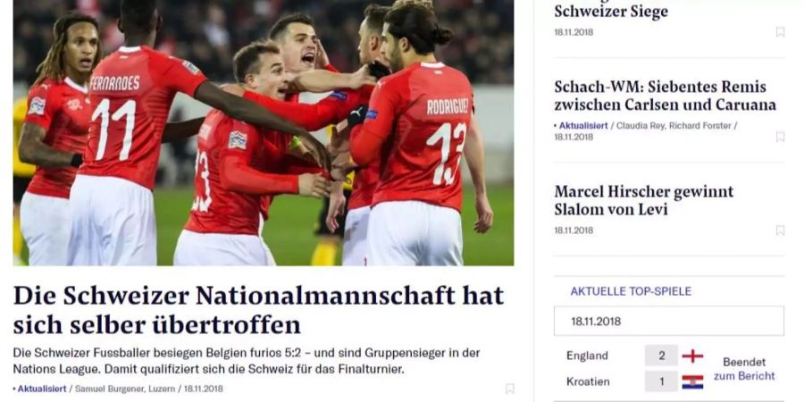 Für die «NZZ» ist klar: «Die Schweizer Nationalmannschaft hat sich selber übertroffen».