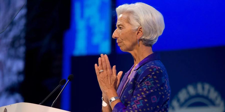 Christine Lagarde, Direktorin des Internationalen Währungsfonds (IWF), spricht anlässlich der Eröffnung des Jahrestreffens von IWF und Weltbank.