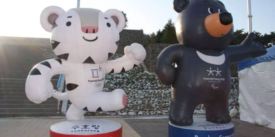 Die Maskottchen der Olympia 2018 in Pyeongchang.