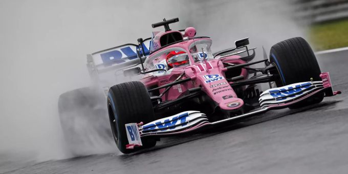 Sergio Perez (Racing Point) im Freien Training zum Ungarn-GP der Formel 1. Racing Point Formel 1