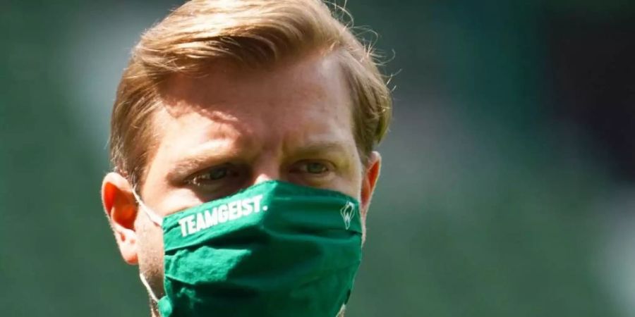 Droht mit Bremen der Abstieg: Werder-Coach Florian Kohfeldt. Foto: Patrik Stollarz/AFP/Pool/dpa