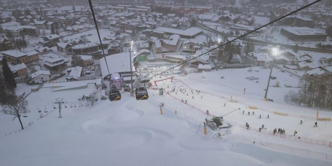 Übersicht der Rennstrecke in Schladming. schladming