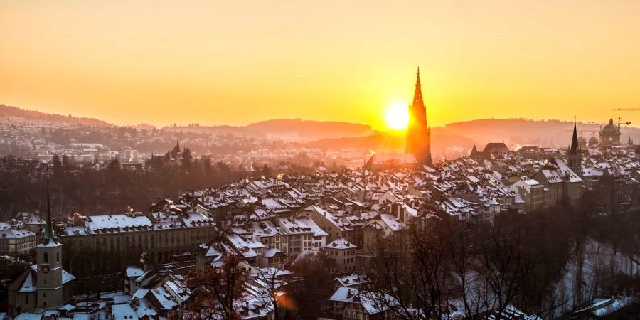 Bern Kirche Münster Stadt Schnee