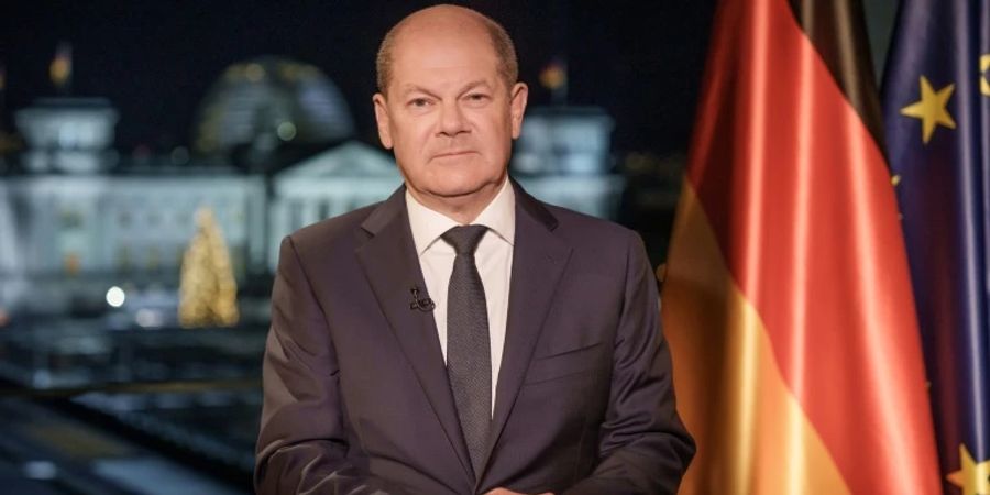 Bundeskanzler Olaf Scholz bei seiner Neujahrsansprache