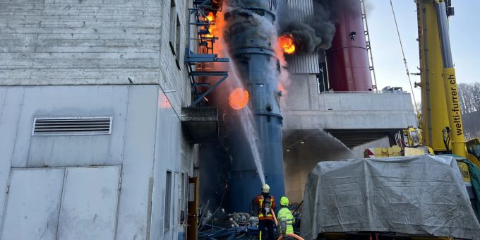 St.Gallen: Brand bei Kehrichtheizkraftwerk St.Gallen: Brand bei Kehrichtheizkraftwerk