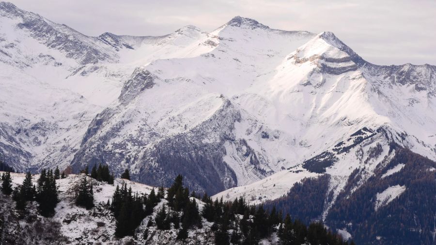 Berge Schnee Panorama Wald Gebirge Frankreich