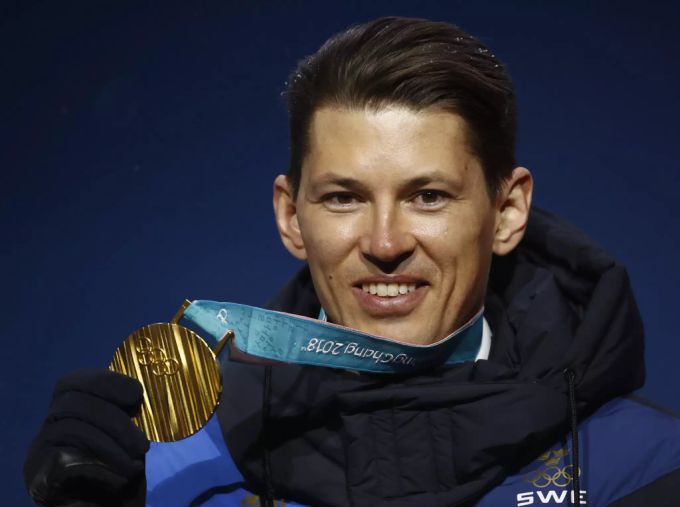 Andre Myhrer gewinnt im bei den Olympischen Spielen 2018 die Goldmedaille im Slalom. Andre Myhrer