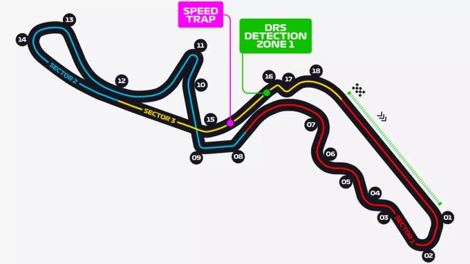 Die Streckenkarte zum Japan-GP der Formel 1. Japan Formel 1
