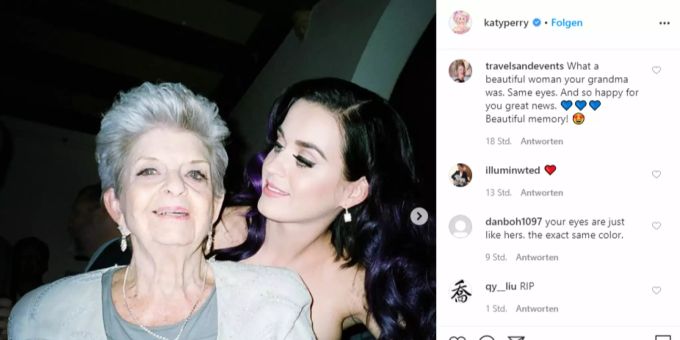 Katy Perry und ihre Grossmutter Ann Pearl Hudson. katy perry