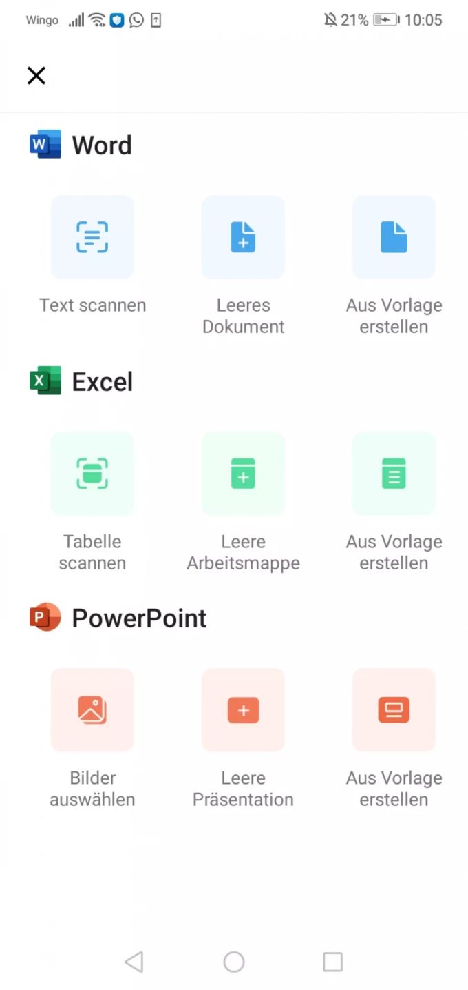 Microsoft Office Neue Excel, Word und PowerPointAndroidKombi Nau.ch