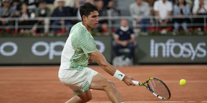 Carlos Alcaraz im Viertelfinal der French Open. Carlos Alcaraz French Open