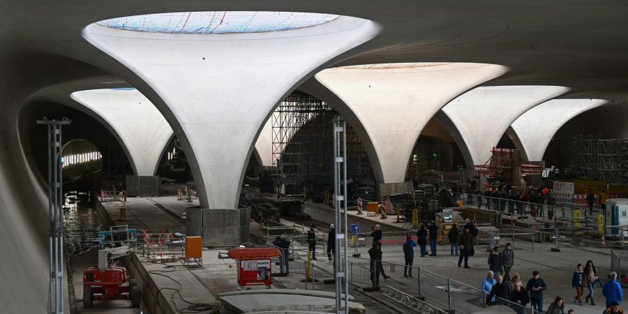 Baustelle des milliardenschweren Bahnprojekts Stuttgart 21.