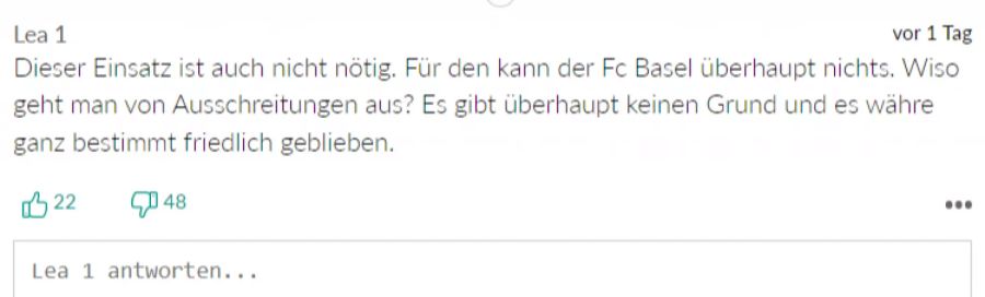 Einige Leser fanden den Einsatz der Polizei nicht gerechtfertigt.
