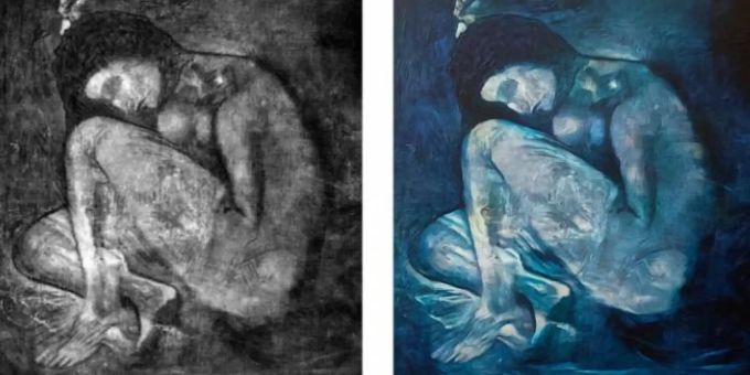 Das Werk «Lonesome Crouching Nude» konnte anhand von künstlicher Intelligenz wieder hergestellt werden. Künstliche Intelligenz