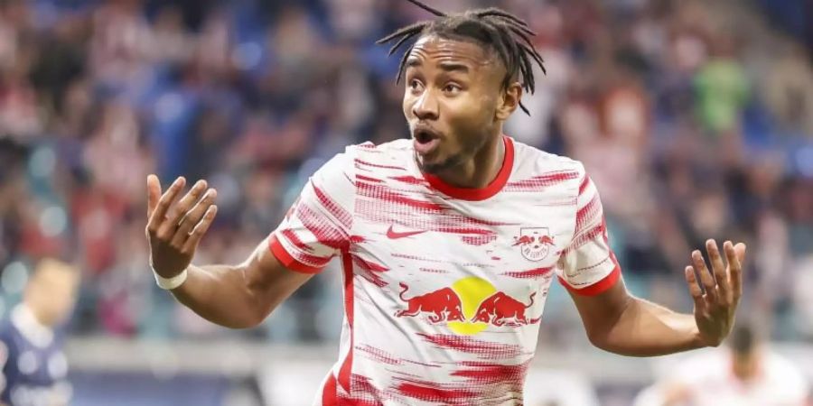 Rechnet sich mit RB Leipzig bei PSG durchaus etwas aus: Christopher Nkunku. Foto: Jan Woitas/dpa-Zentralbild/dpa