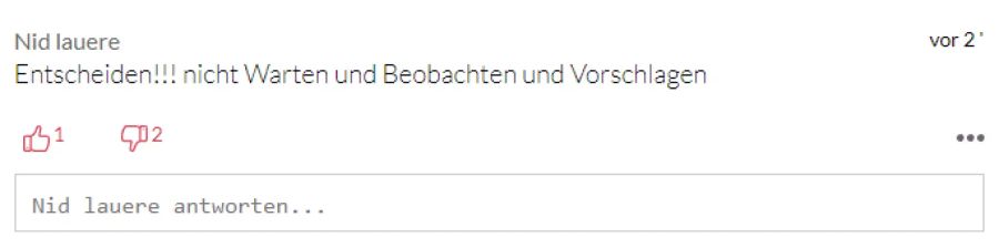 Dieser Leser will vor allem eine schnelle Entscheidung.