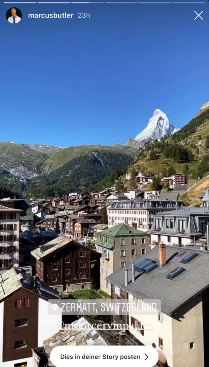 Auch Marcus Butler hat aus dem Hotelzimmer des Mont Cervin Palace gepostet. Zermatt Influencer Hotel
