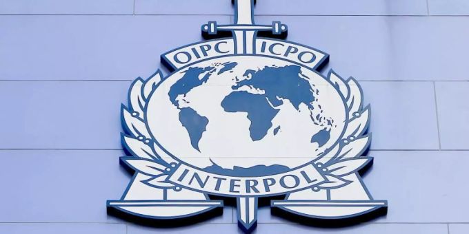 Das Logo von Interpol. Interpol