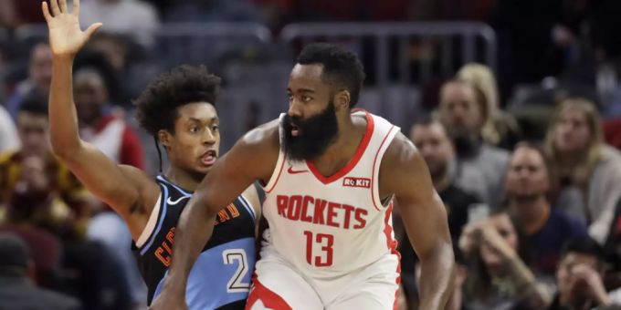 James Harden (rechts) erzielte 55 Punkte für die Houston Rockets in Cleveland. Houston Rockets