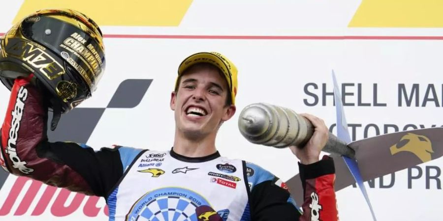 Machte den Moto2-WM-Titel vorzeitig perfekt: Alex Marquez. Foto: Vincent Thian/AP/dpa