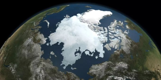 Nasa-Aufnahme der Arktis. nasa arktis meereis