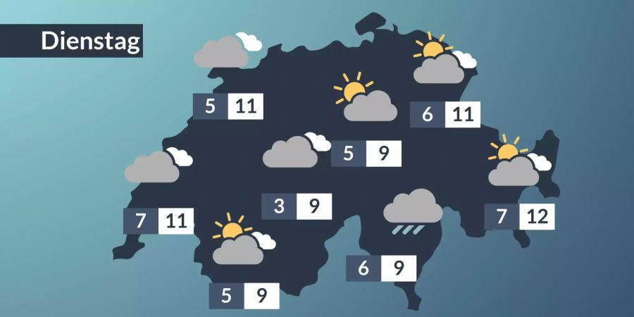 Die Wetter-Prognose für Dienstag, 17. Dezember 2019.