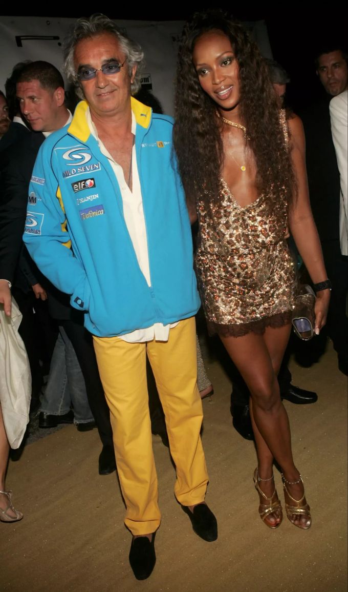 Briatore und Supermodel Naomi Campbell 2005 in Cannes (F). flavio briatore