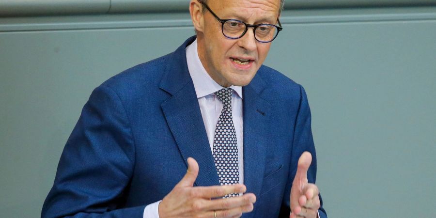 CDU-Chef Friedrich Merz während seiner Rede im Bundestag.