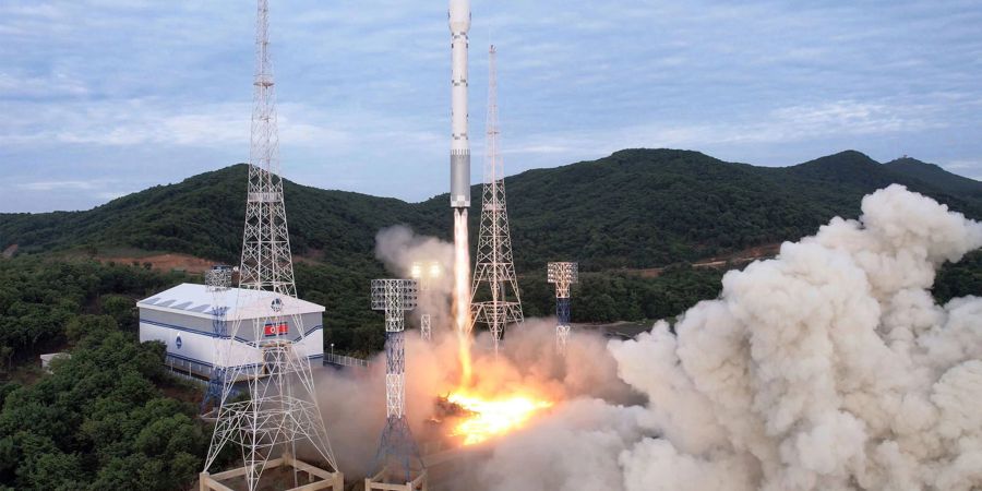 Start einer Trägerrakete «Chollima-1» vom Seohae Satelliten Start Komplex an der Westküste Nordkoreas.