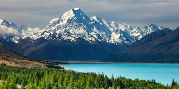 Mount Cook und Pukaki Lake, Neuseeland.