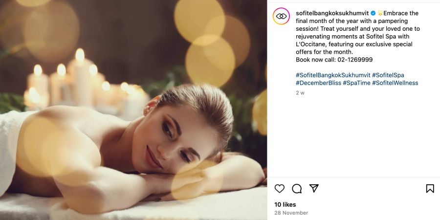 Instagram Post Frau auf Massageliege.