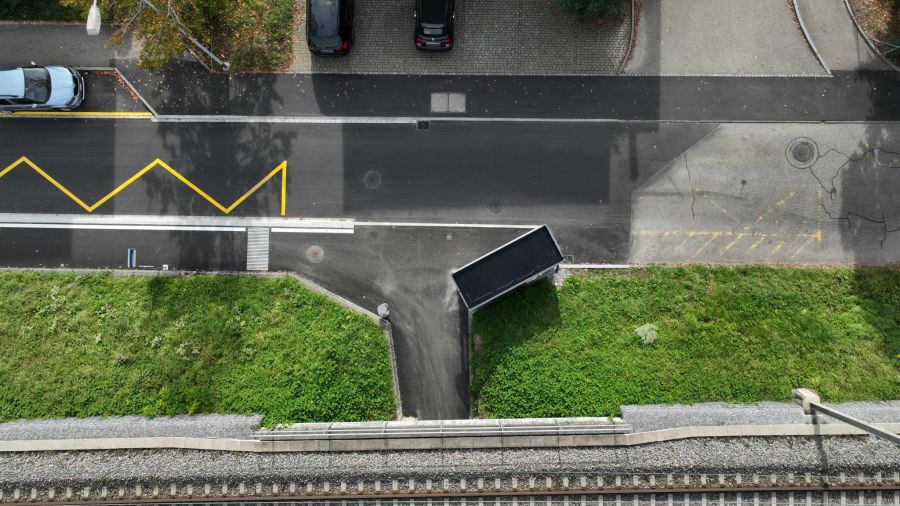 Der Blick von oben auf die neue Verkehrssituation.