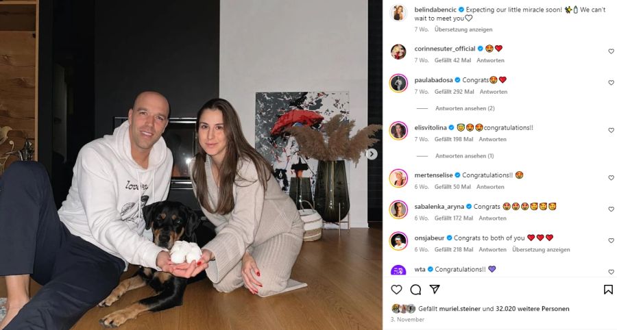 Belinda Bencic und ihr Freund Martin Hromkovic werden Eltern.