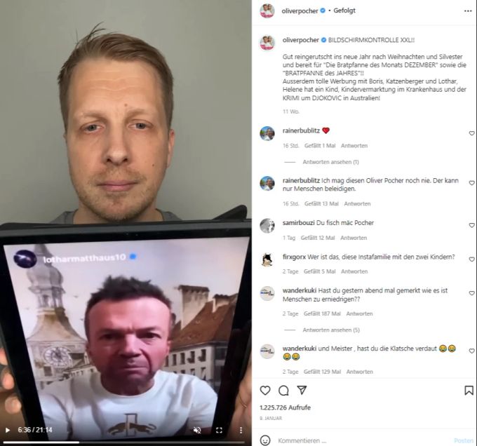 Oliver Pocher macht sich in seinem Format «Bildschirmkontrolle» über Influencer und Promis lustig. Oliver pocher