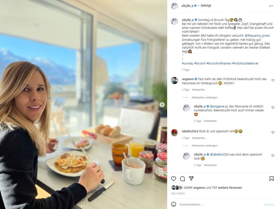 Eberle postet ein Frühstücks-Bild.