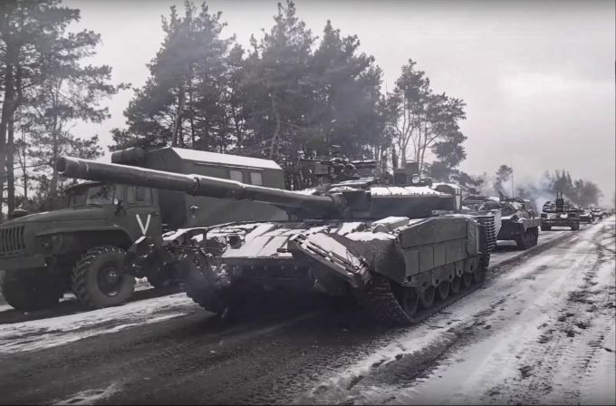 Ukraine Krieg Russische Militärfahrzeuge