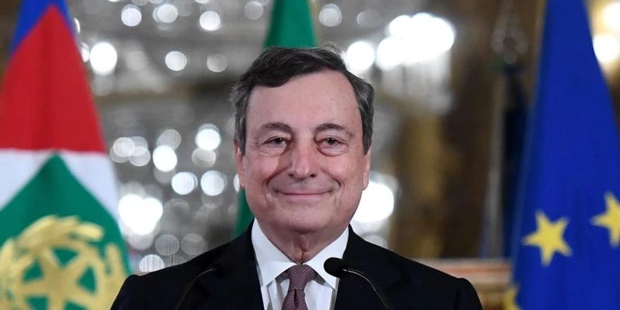 An diesem Sonntag feiert Draghi sein einjähriges Jubiläum als Ministerpräsident. Foto: Alessandro Di Meo/Pool Ansa/ Lap/LaPresse via ZUMA Press/dpa