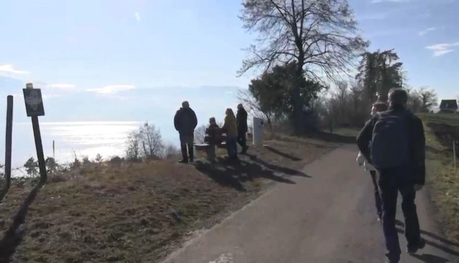 Spaziergänger wollen einen Blick auf Tina Turners Anwesen erhaschen.