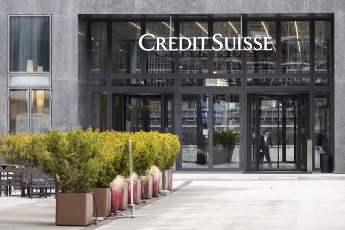 Das Logo der Credit Suisse an einem Gebäude in Zürich Örlikon. Credit Suisse