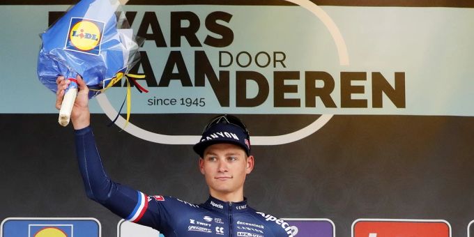Mathieu Van der Poel siegt beim Testlauf der Flandern-Rundfahrt. flandern-rundfahrt