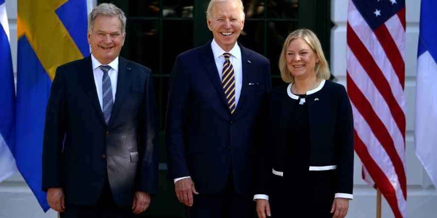 Niinistö, Biden und Andersson (v.l.)