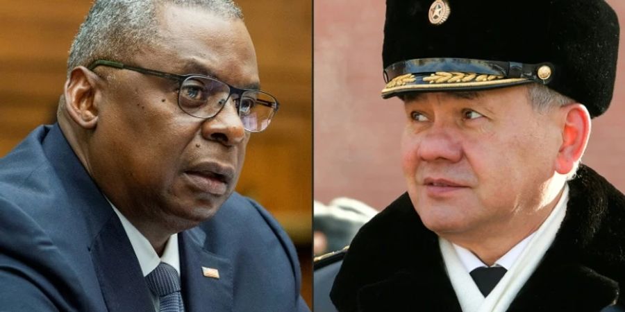 Verteidigungsminister Austin (l.) und Schoigu