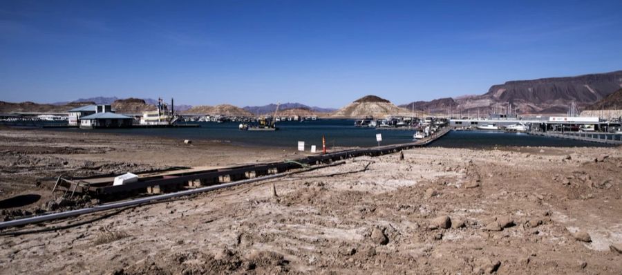 Der Wasserstand im Lake Mead, dem grössten Stausee in den USA, ist so tief gefallen wie nie zuvor.