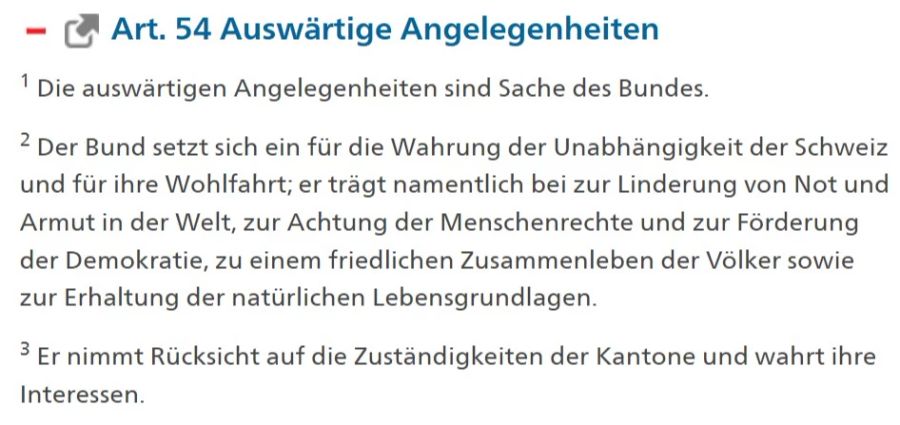 Bundesverfassung Artikel 54