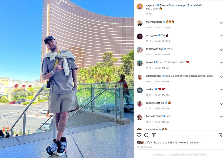 Neymar grüsst aus Las Vegas.